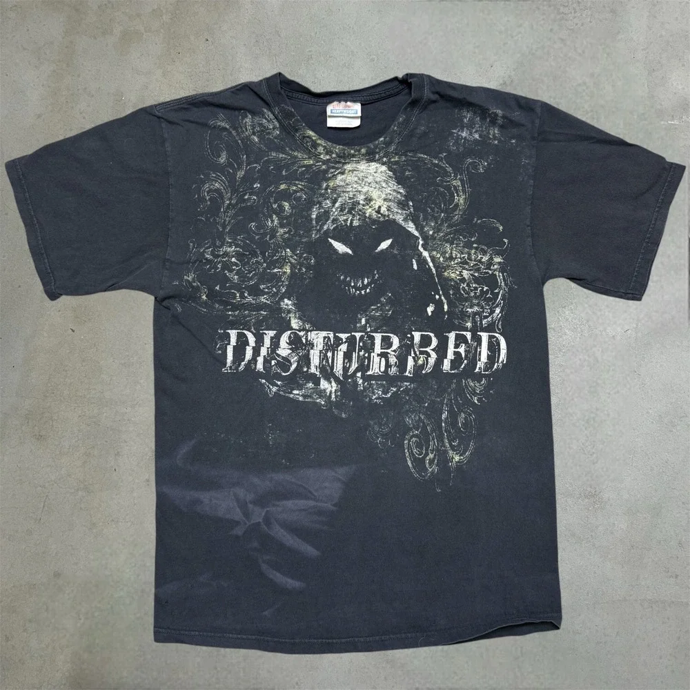 Y2K Disturbed T Shirt Mens M Black Nu Metal The Guy Graphic Distressed Band Tee